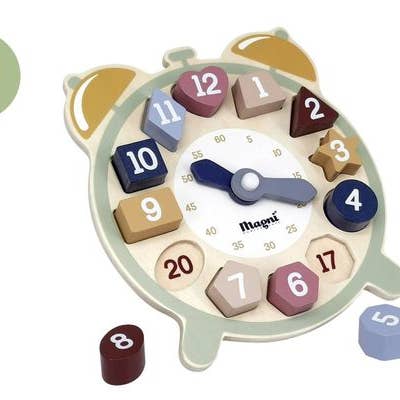 Clock Puzzle in Wood FSC 100% for wholesale by Magni ApS