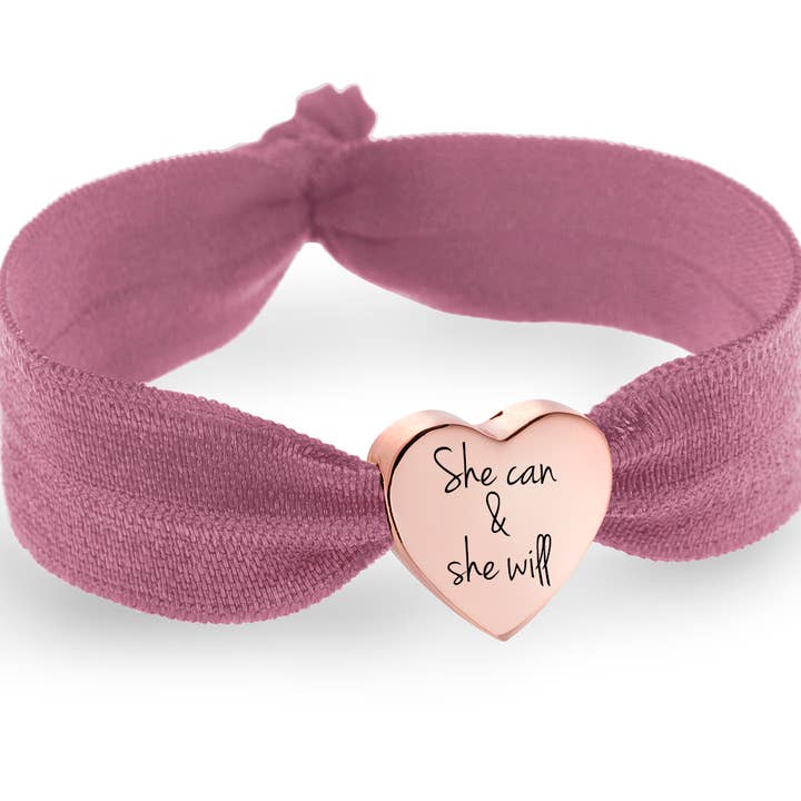 'She Can And She Will' Stretch Bead Bracelet for wholesale by Lily Belle