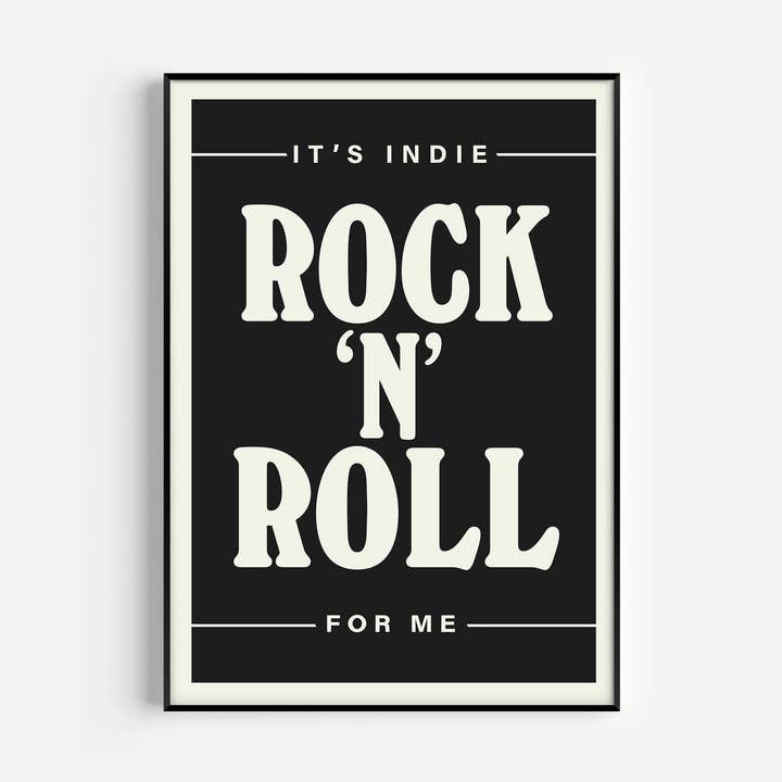 Indie Rock & Roll Kunst Liedtext Druck für den Großhandel von Twisted Rebel Designs