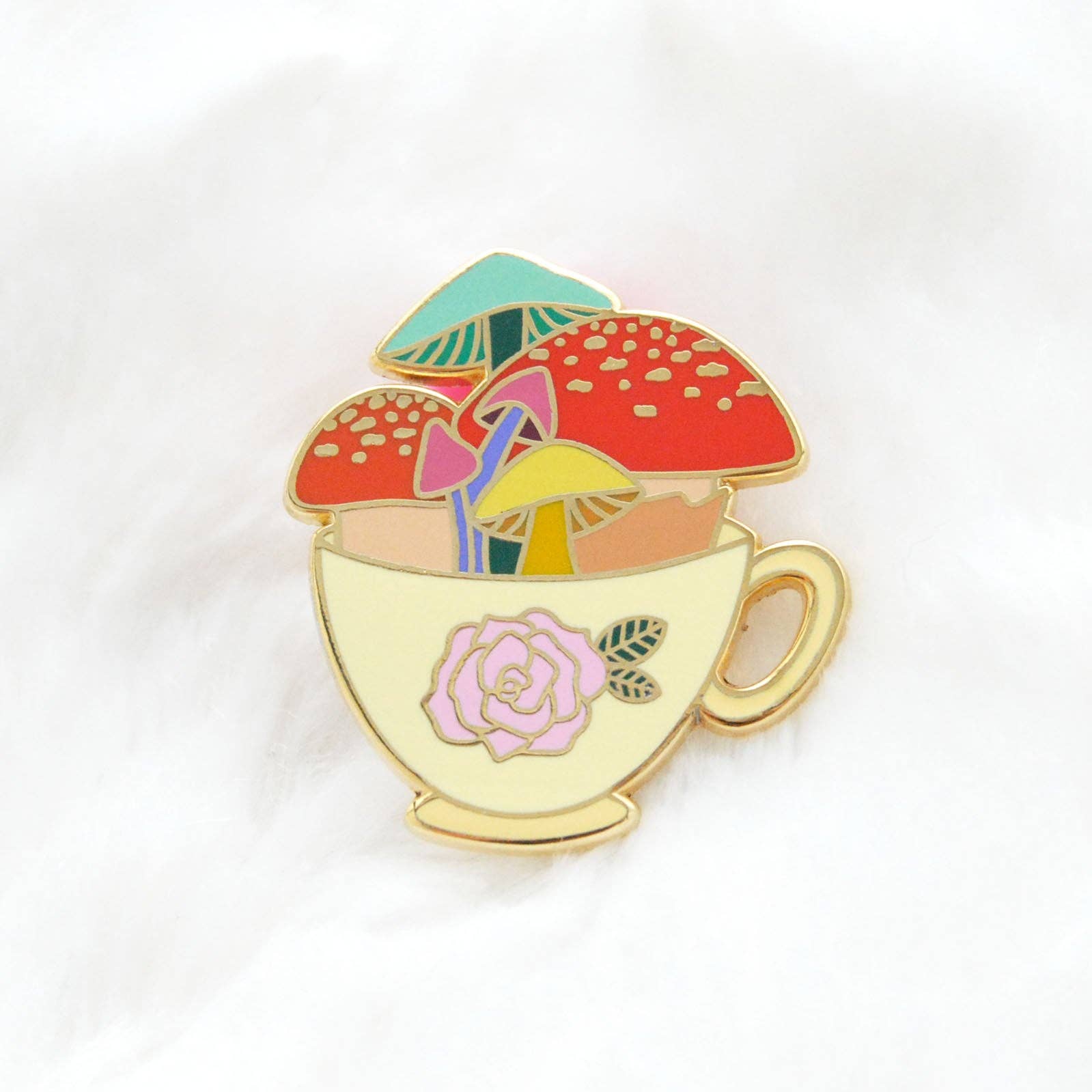 Beauluster - Wholesale Lapel Pin/Button - Mushroom Tea Enamel Pin