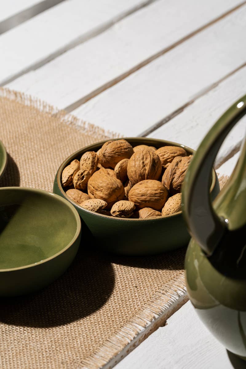 GHARYAN Stoneware & Olive Wood Tableware | Ships from USA - Wholesale Bowl - Handmade Stoneware Tapas Bowl | Ewa 5.9"13