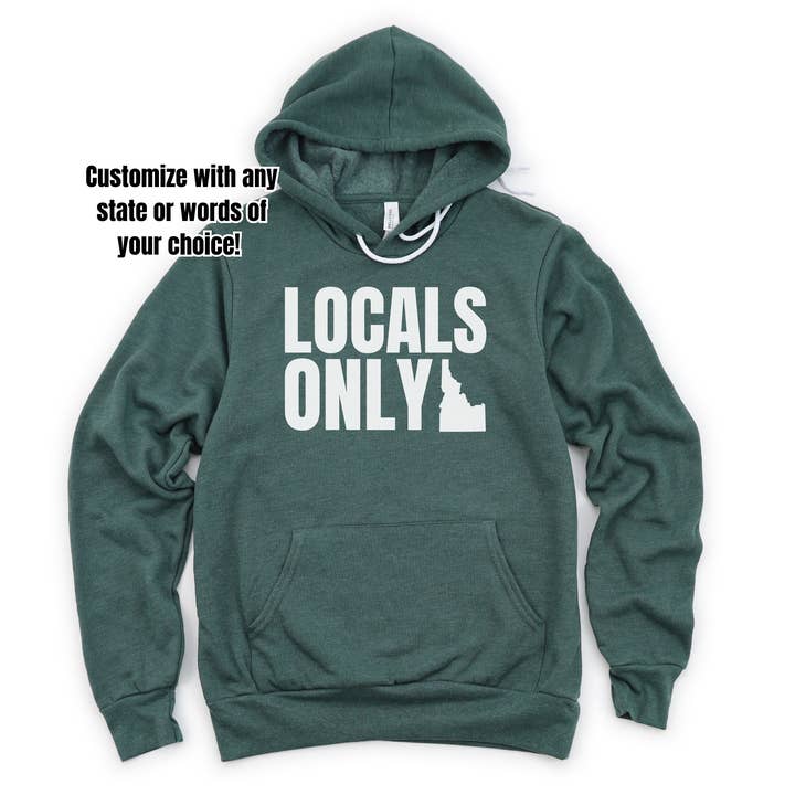 Locals Only State Crewneck Sweatshirt | Hoodie 300 for wholesale by 208 Tees