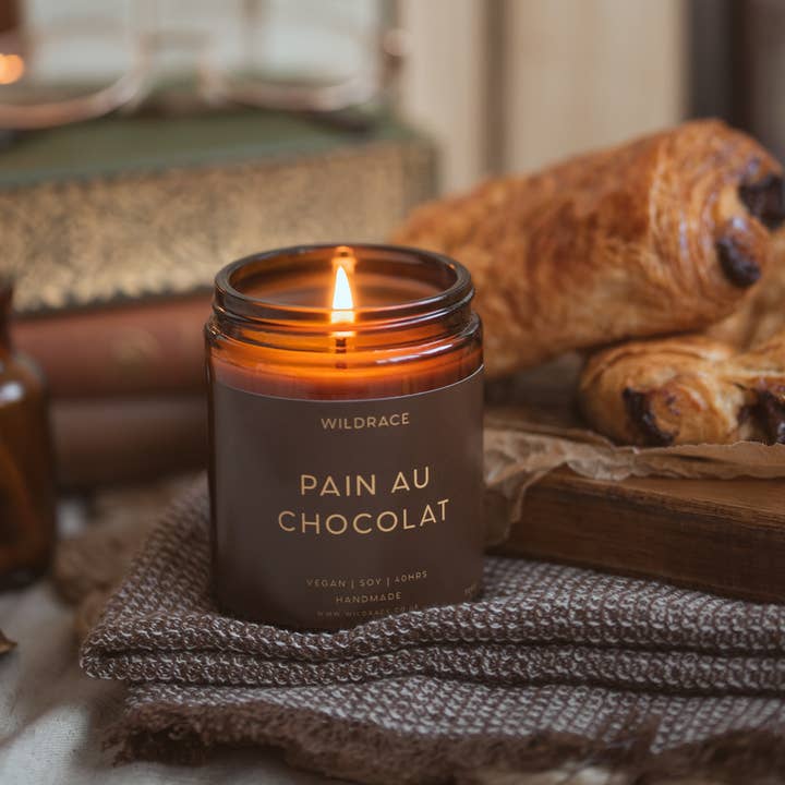 WILDRACE - Wholesale Jar/Filled Candle - Pain Au Chocolat Candle - Bakery Theme
