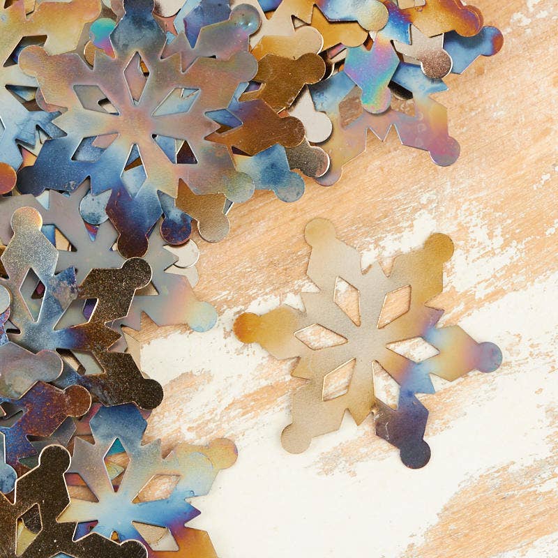 Factory Direct Craft - Wholesale Cutouts - 2" Burnished Metal Snowflake Cutouts (Package of 100 pieces)0