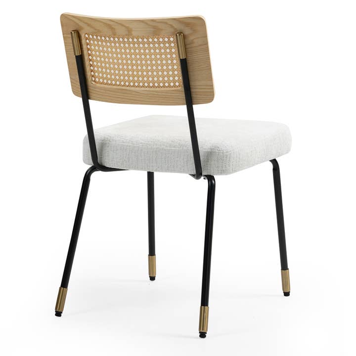 Glamour Home - Wholesale Chair - Set of 2 Bethari Beige Woven Fabric Dining Chair