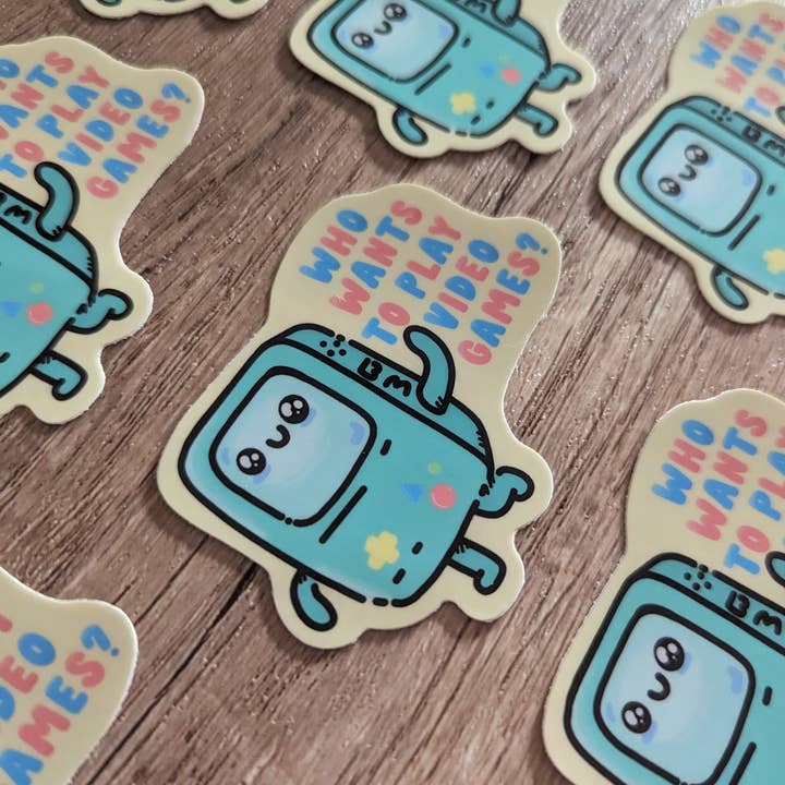 Sadsquatch - Wholesale Sticker - BMO Video Games - Cute Adventure Time Vinyl Sticker