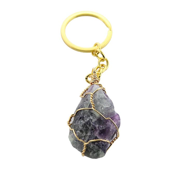 Crystal Key Chain - Flourite for wholesale by Soul Stonz