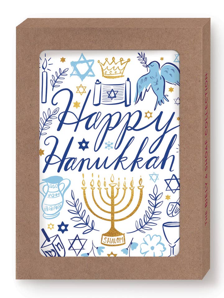 Tarjetas navideñas de Happy Hanukkah en caja, juego de 10 para venta al por mayor de Biely & Shoaf