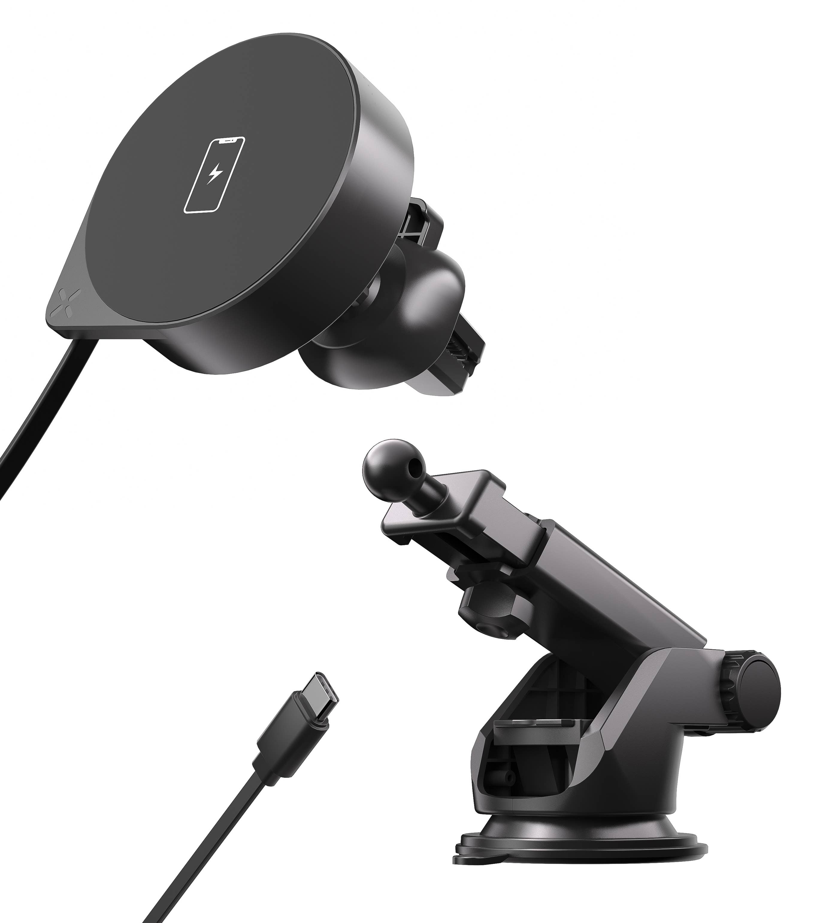 LAX Gadgets - Vente Chargeurs portables - Support de chargeur de voiture MagSafe 4-en-1 + câble USB-C rétractable5