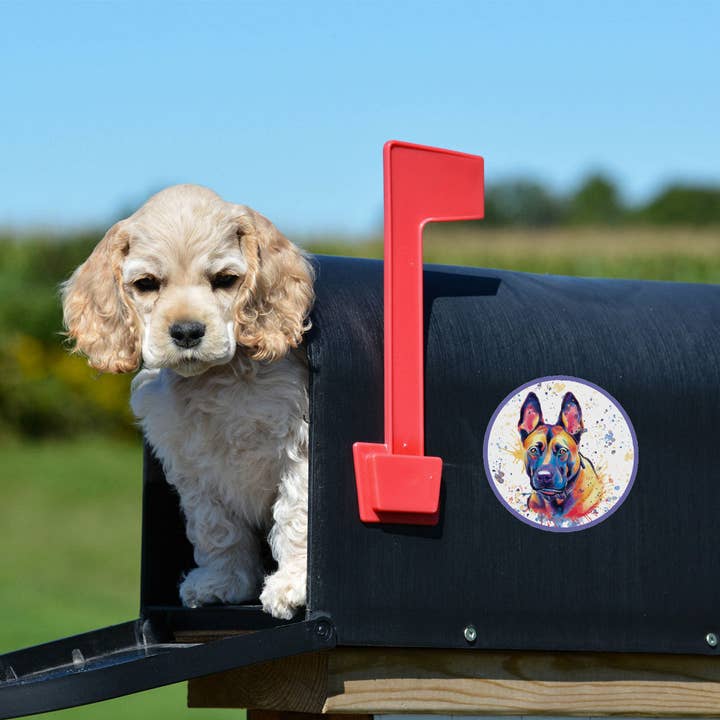 RetroPlanet - Wholesale Sticker - Belgian Malinois Dog Watercolor Style Vinyl Sticker3