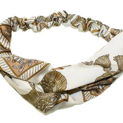 Siena Satin-Turban Bandeau - Elfenbein - HHB26 ELFENBEIN für den Großhandel von Hepburn & Co.
