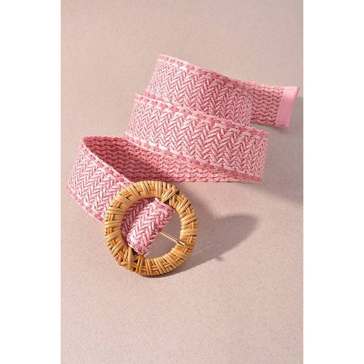 anbfashion - Wholesale Belt - Women's - STRAW ROUND BUCKLE BELT JCB17167