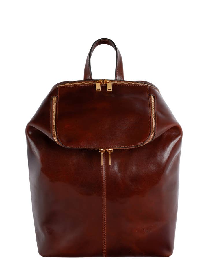 Leather Backpack - A Bend in the River for wholesale by Time Resistance