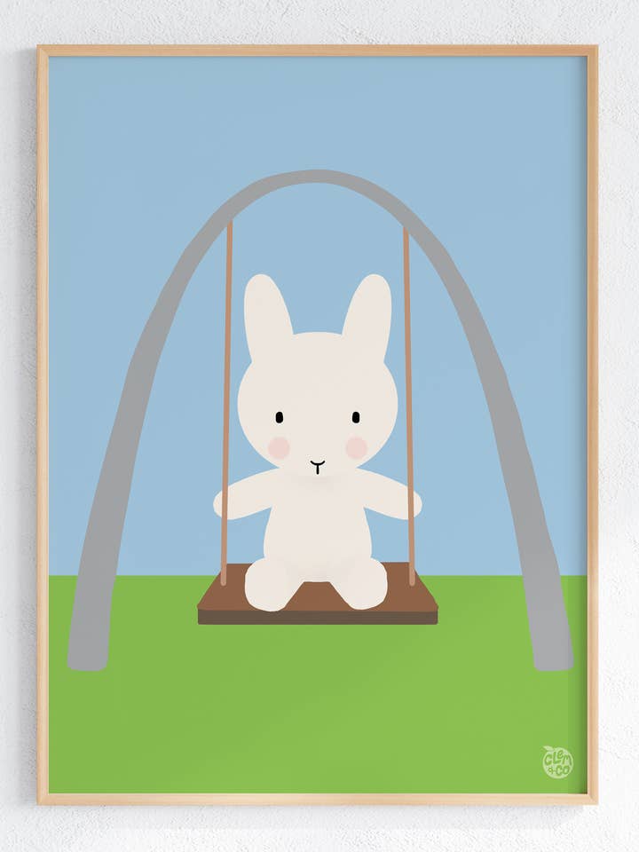 Clem Swinging on the Saint Louis Arch Print for wholesale by Clem & Co.