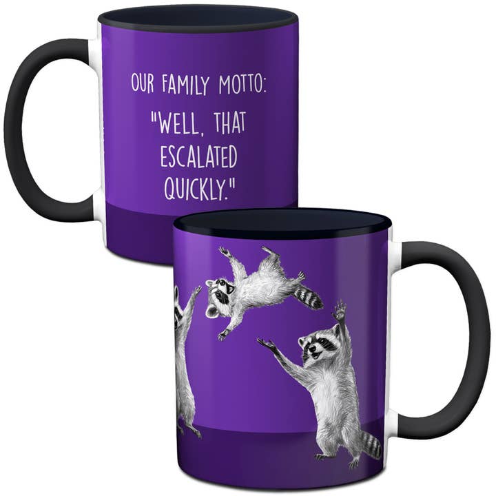 Pithitude - Wholesale Coffee Mug - Raccoon Family Motto Coffee Mug