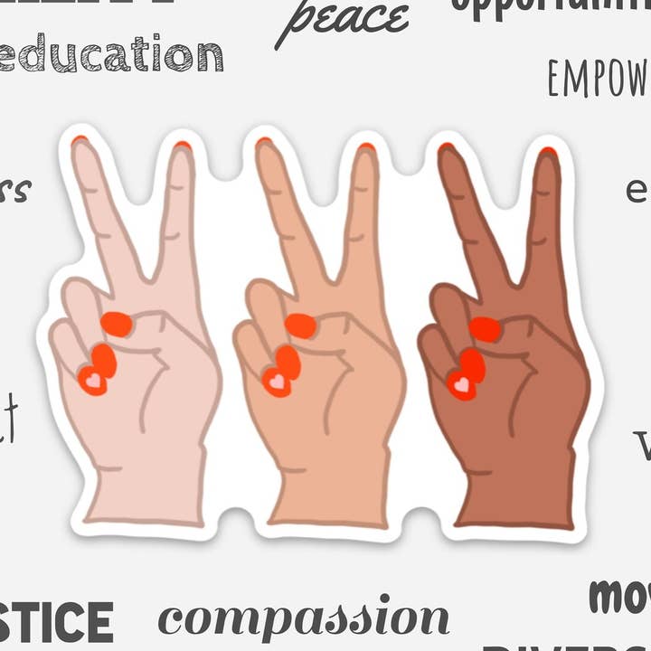 Peace & Diversity Sticker for wholesale by Peachy Keen by Design Co