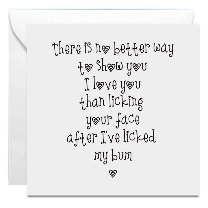 Licked Bum Card for wholesale by Lukanna Designs