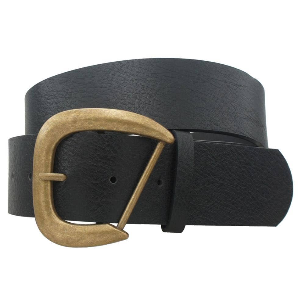 anbfashion - Vente Ceinture – femme - Ceinture à boucle arrondie irrégulière en D IW-45009BGO3