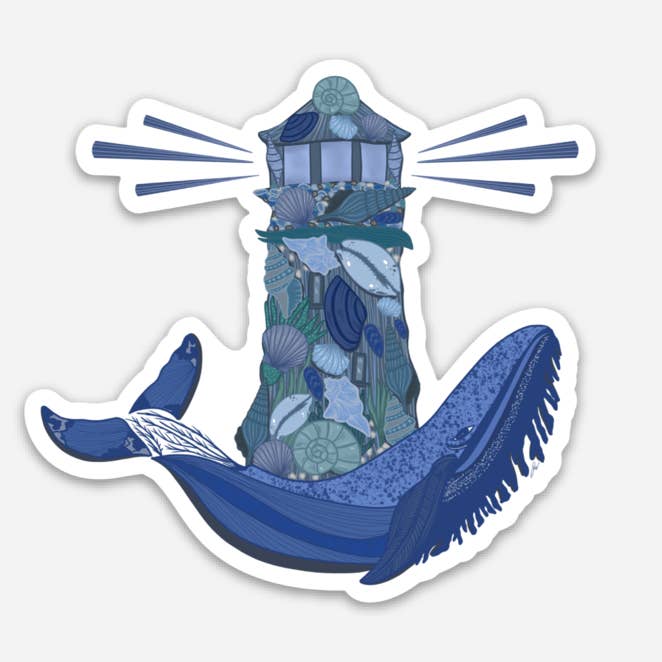 Shelled Lighthouse Sticker for wholesale by J.Alexis Designs