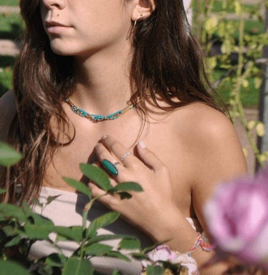 Iroquoise - Wholesale Cocktail/Statement Ring - Vintage Malachite and 925 Sterling Silver Ring2