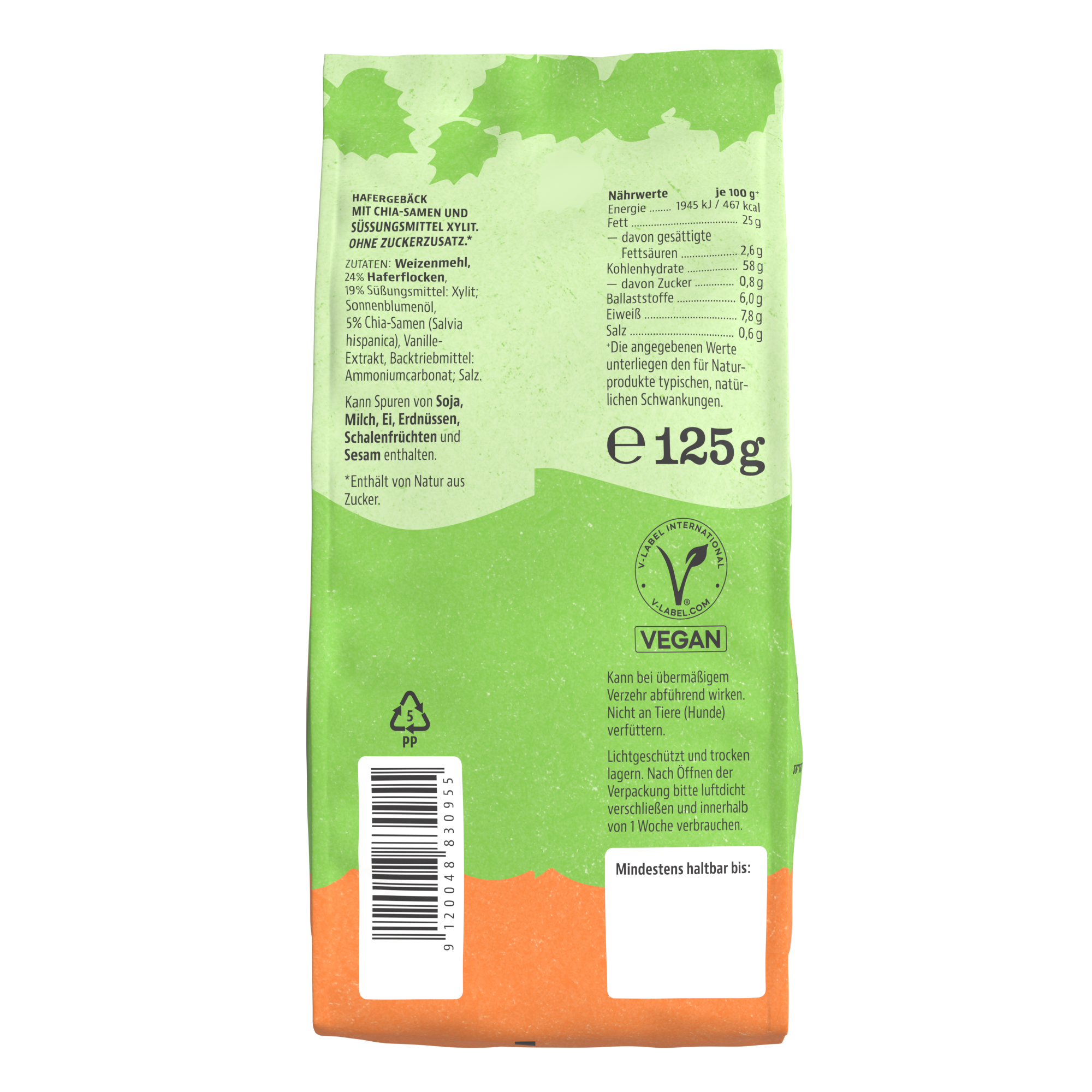 Birkengold - Wholesale Cookie - Birkengold chia oat cookies with xylitol 125g1