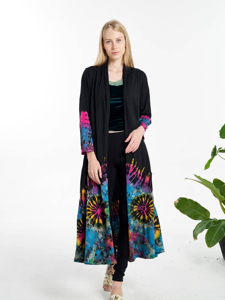 Cárdigan de Manga Larga Tie-Dye (TH-1775) para venta al por mayor de Kathmandu Imports