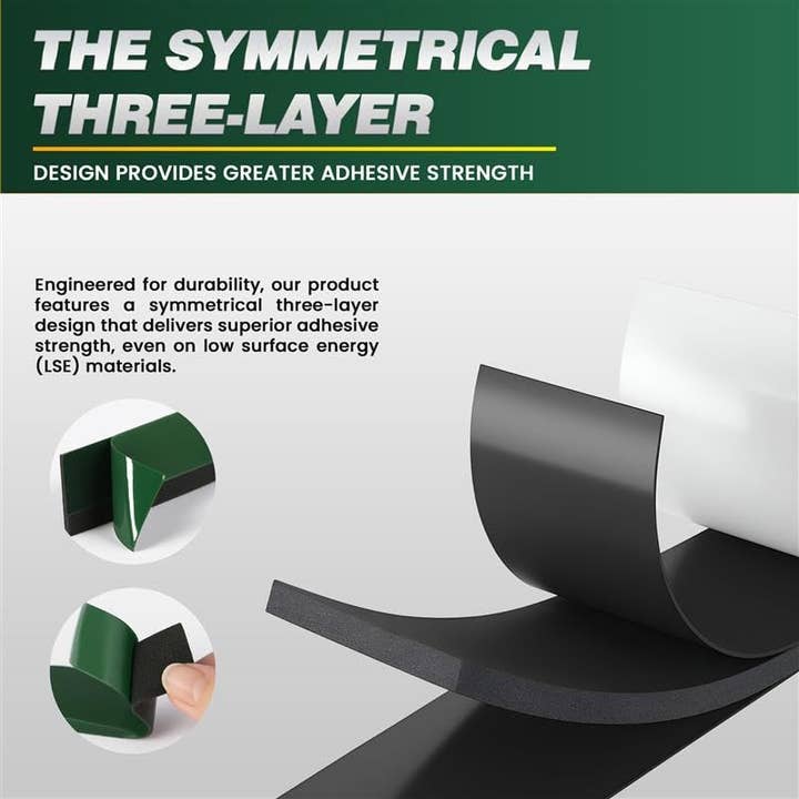 Ledsone – wholesale Tape – LEDSone Black 2.4cm x 5m Heavy Duty Waterproof Double Sided Tape ~62578