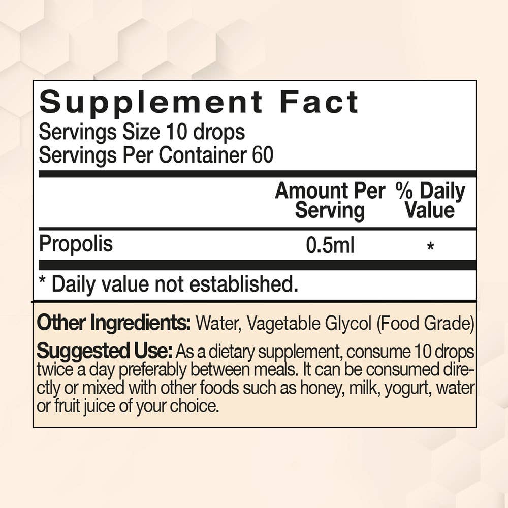BEE&YOU - Wholesale Oral Supplement/Vitamin - Propolis Water Soluble Extract, Alcohol-free, 1 fl oz1