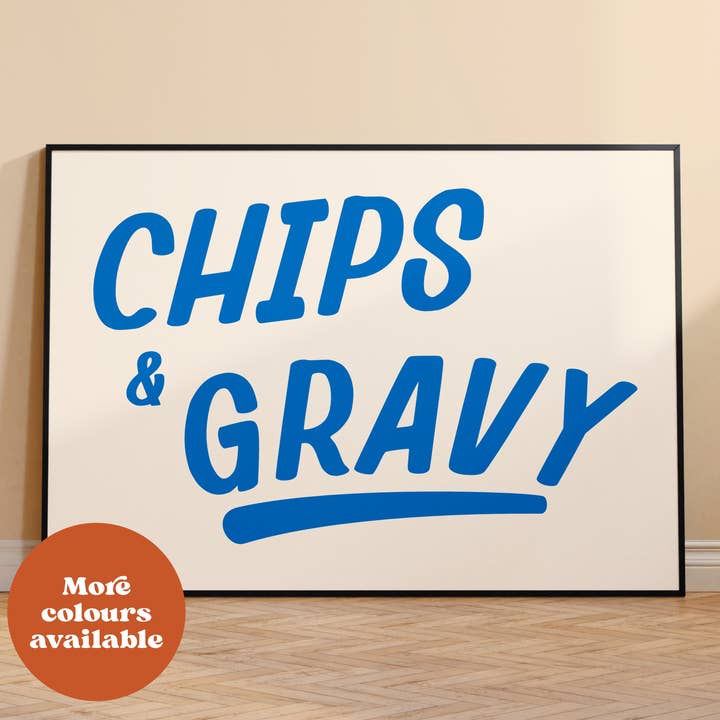 Chips And Gravy Northern Takeaway Print for wholesale by Lauren Beth Designs