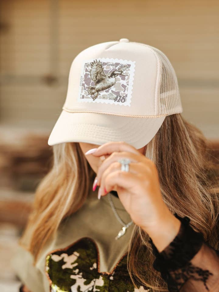 Duck Stamp Trucker Hat for wholesale by Wild Junkie