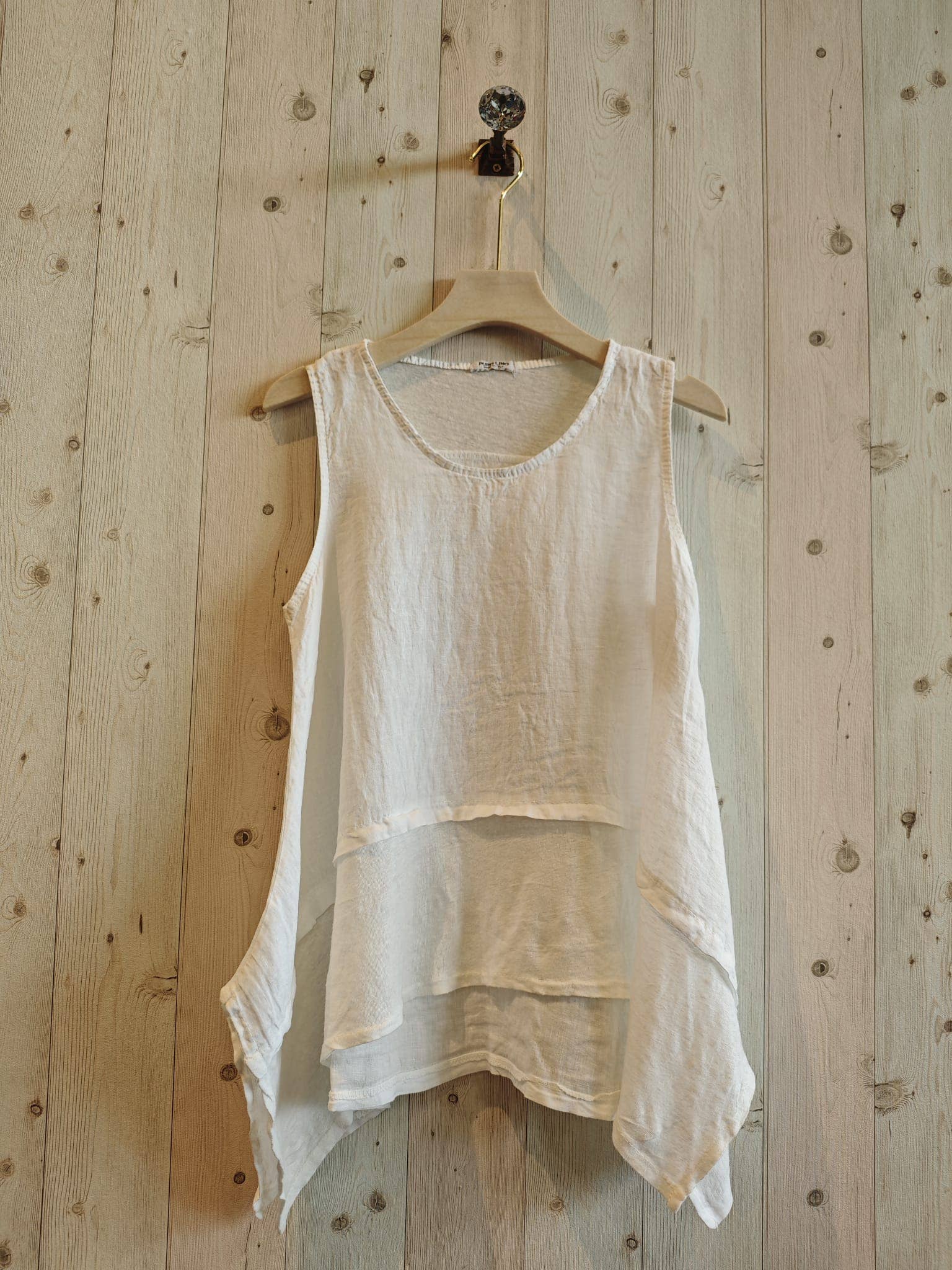 Linen & More - Wholesale Blouse - Women's - REF 6290 LONG V-NECK BLOUSE 100% LINEN6