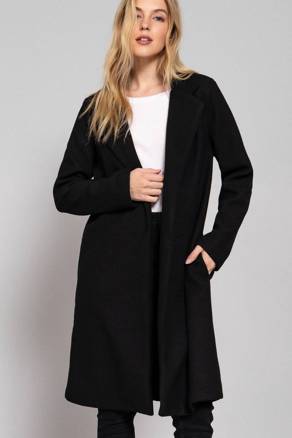 Active Basic | Active USA – wholesale Coat – Women’s – Long Sleeve Open Front Soft Felt Long Coat12