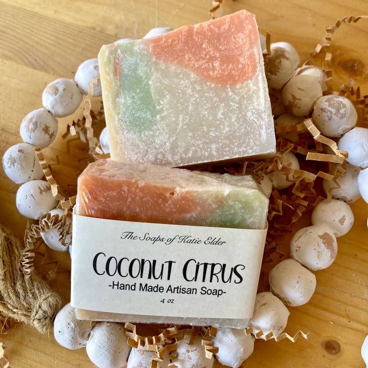 Sabonete de Coco Citrus 4-4,5 oz Sabonete Suave de Processo Frio por atacado de The Soaps of Katie Elder
