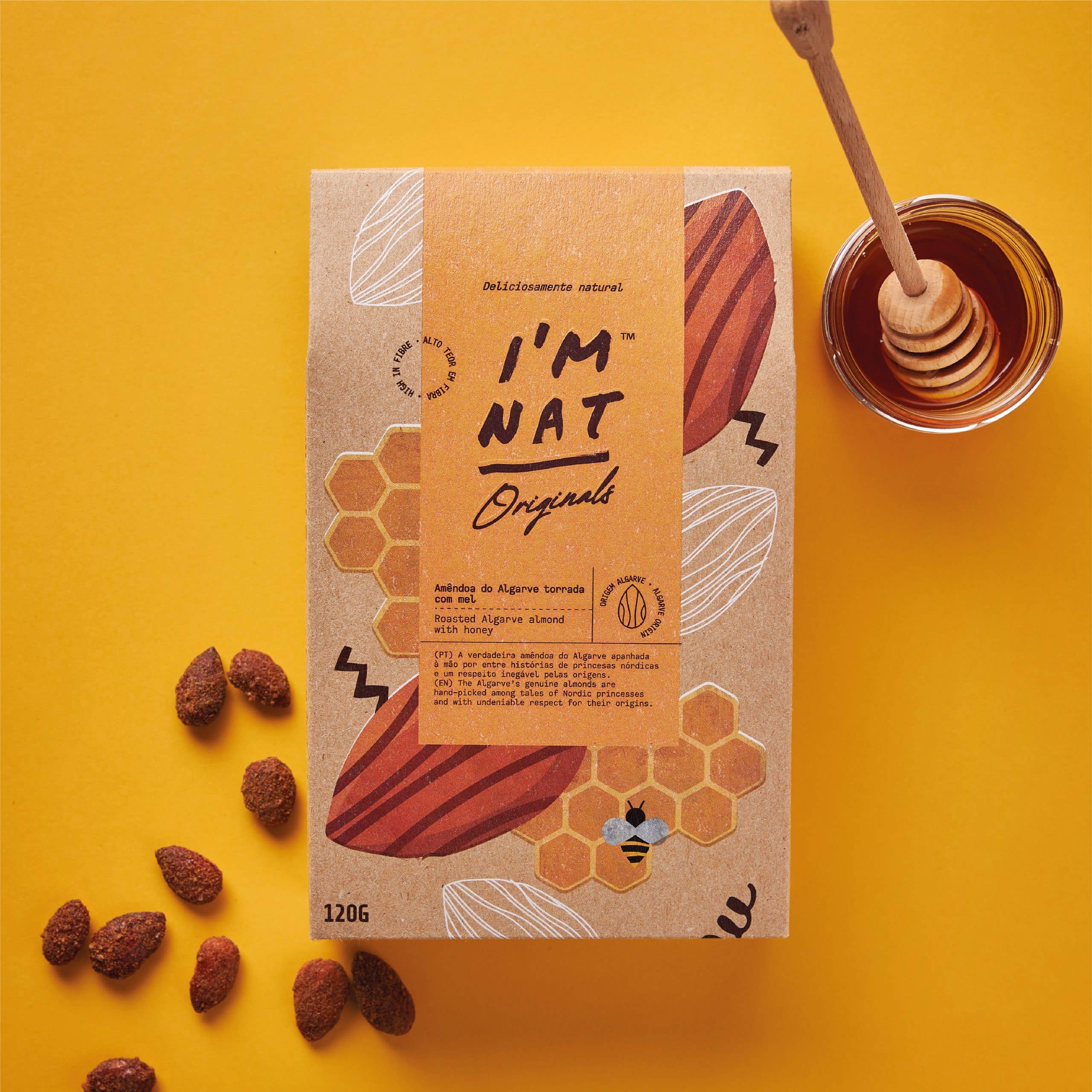 I'M NAT – Frutos secos por atacado – Amêndoa do Algarve Torrada com Mel 120 g2