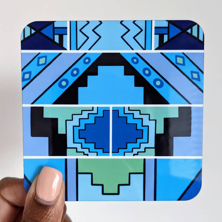 Blue coasters African inspired for wholesale by FNIC designs