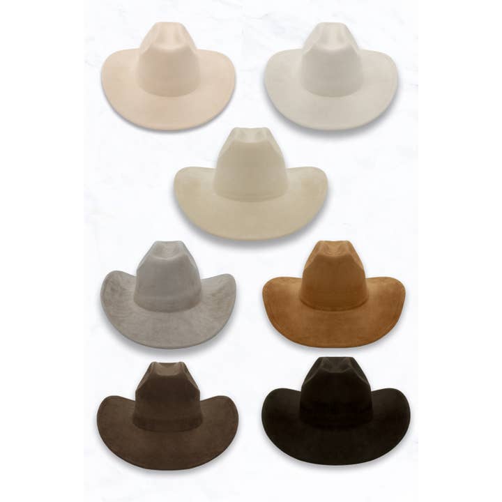 Suzie Q USA - Wholesale Cowboy Hat - Women's - Line Top Suede Western Cowboy Hat