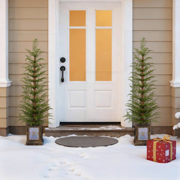 4ft Pre-Lit Artificial Christmas Trees Set of 2 with Pots for wholesale by 39F Inc.