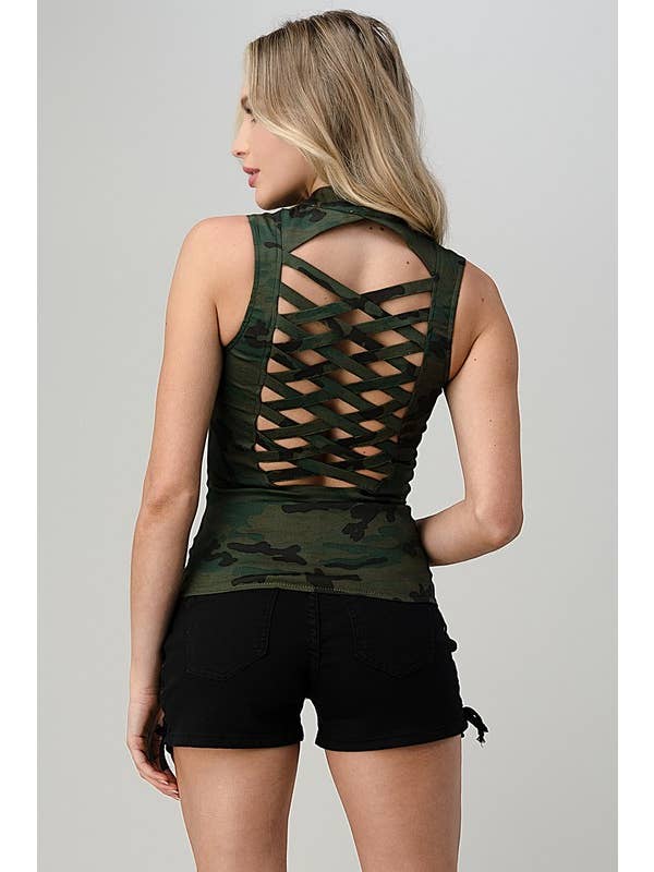 Lydia USA – Engroshandel Skjorte med buttondown – til kvinder – Militær camo-printet skjorte med knapper