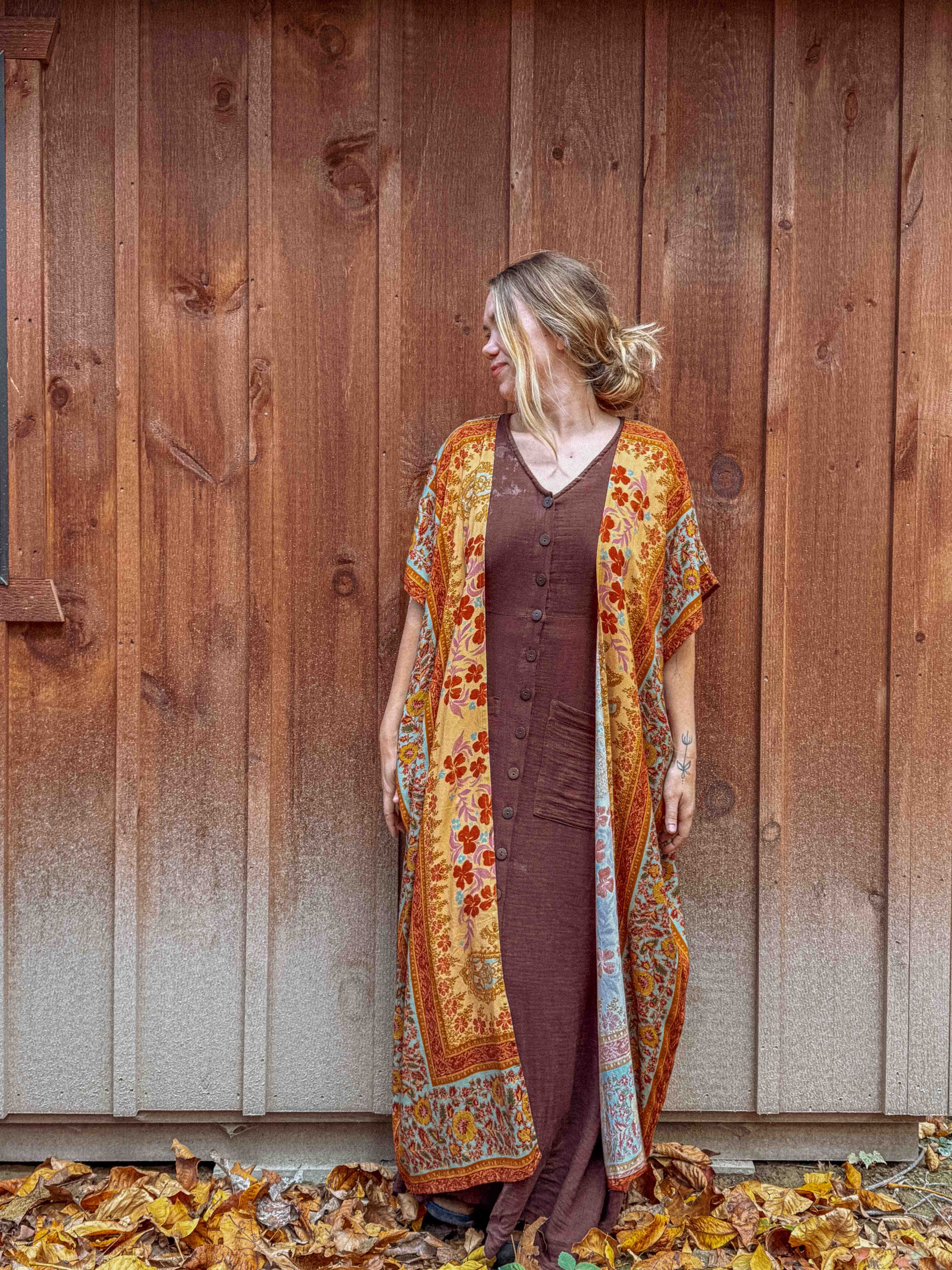 Gardenbelle Shop - Wholesale Kimono - Women's - Fall Printed Long Duster Kimono, Floral Long Open Kimono12