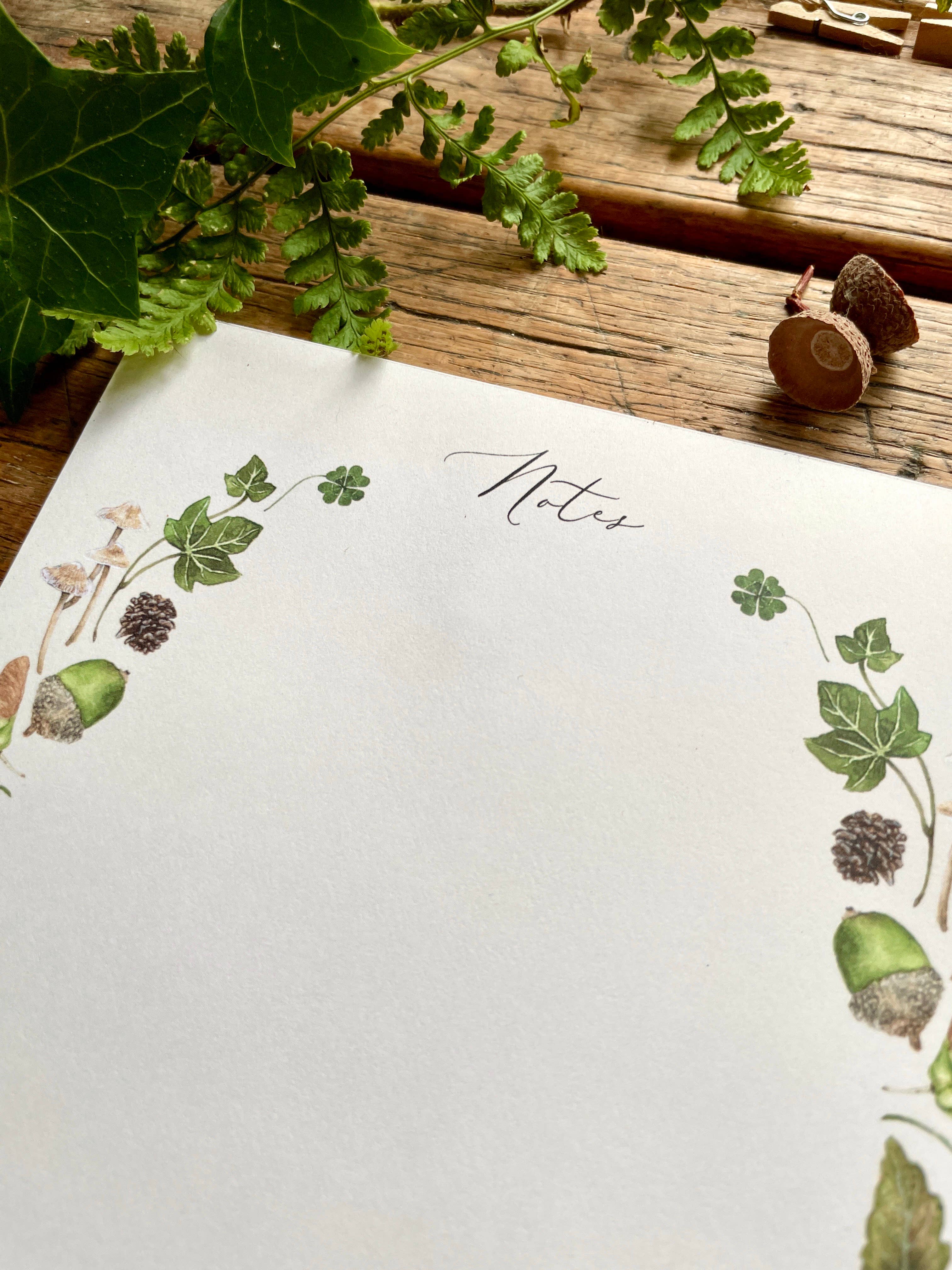 Georgiou Draws – wholesale Notepad – Natural Woodland Elements Botanical Watercolour Notepad1