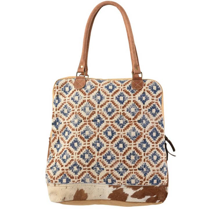 Taske i blandet lærred og pels for engroshandel hos Clea Ray Canvas Bags & Clothing