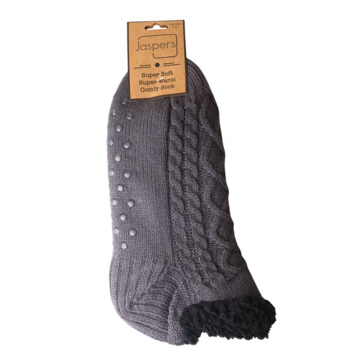 Jess & Lou - Wholesale Slippers – Women's - Charcoal Grey Jasper Slippers JS1101