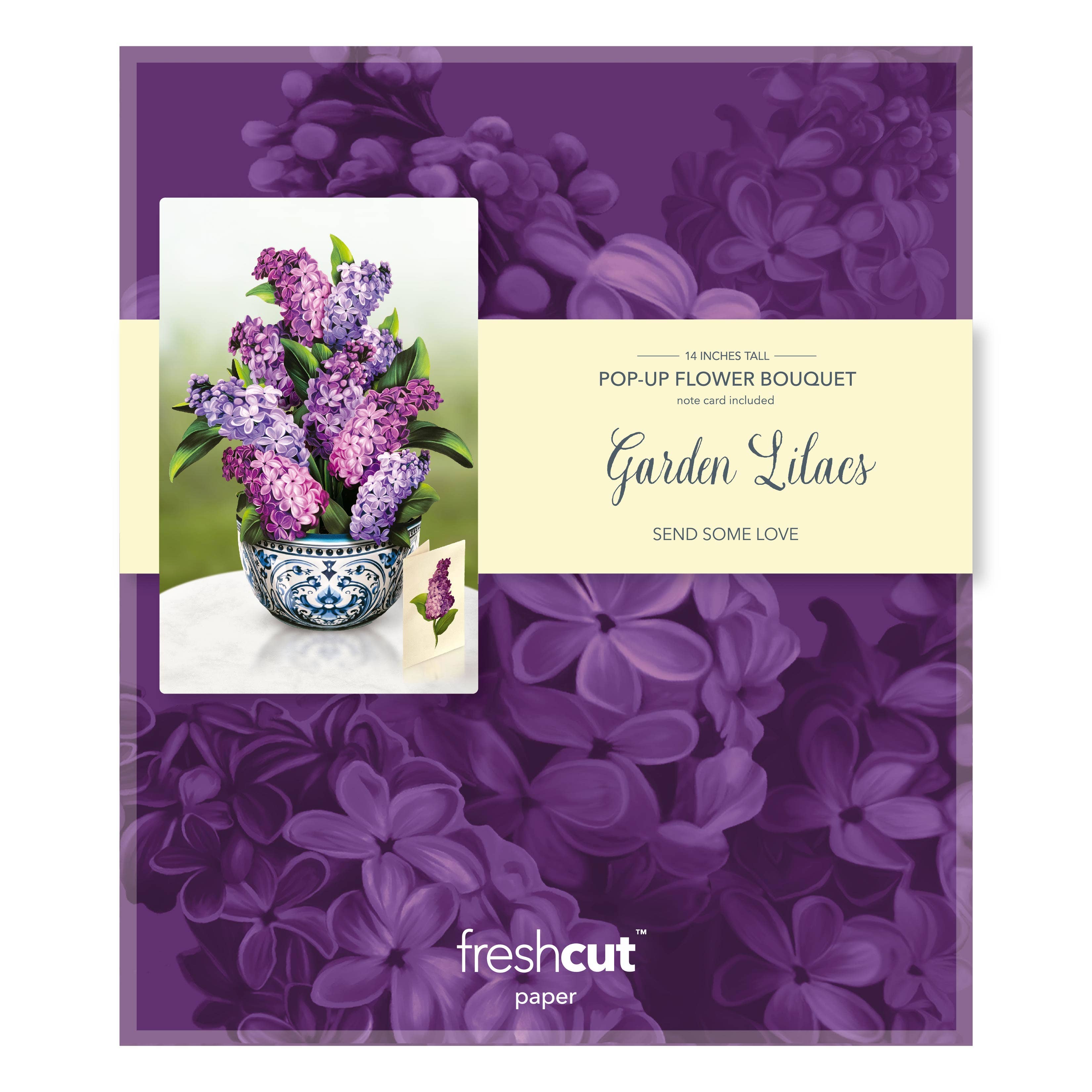 FreshCut Paper LLC - Wholesale Everyday Greeting Card - Garden Lilacs (8 Pop-up Greeting Cards)2