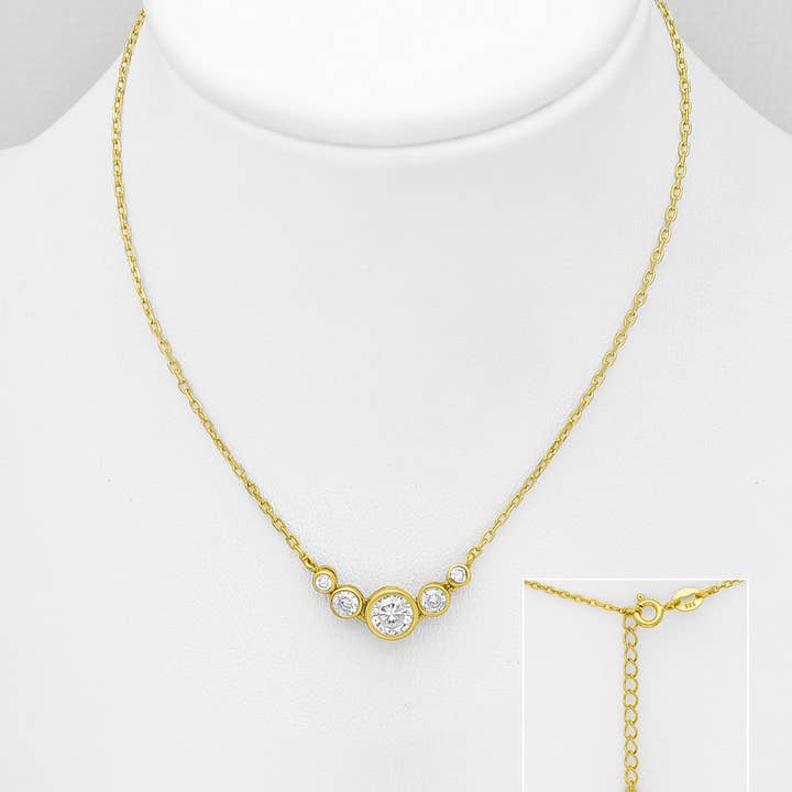 Collar CZ vermeil para venta al por mayor de Kate Carr / PureNY Jewelry LLC
