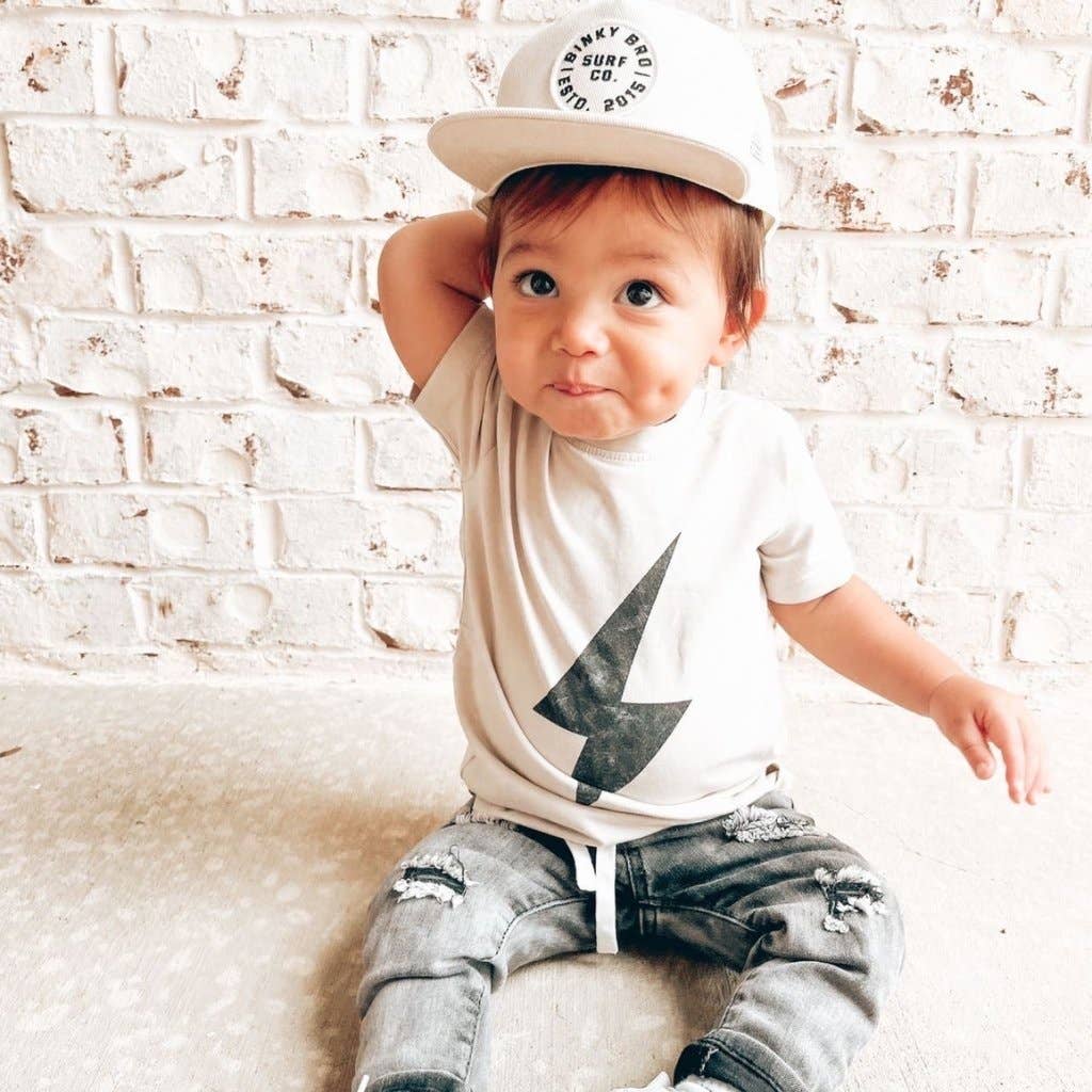 Little Rad Things - Wholesale Screen Printed T-Shirt - Kids - Boys Clothes Greige Acid Wash Spark Tee - USA Made16