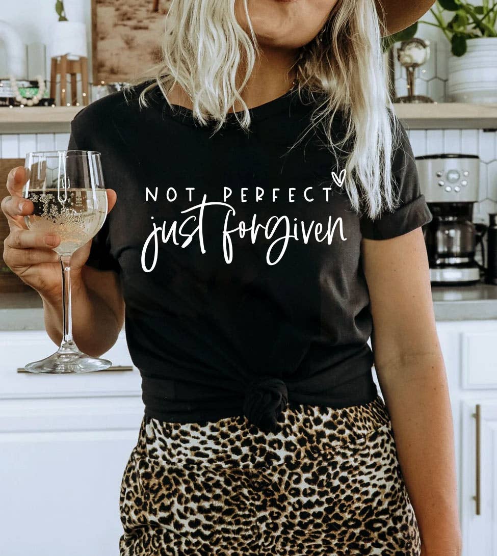 House Of Rodan - Wholesale Screen Printed T-Shirt - Women's - Not Perfect Just - Christian Easter Jesus God T-Shirt3