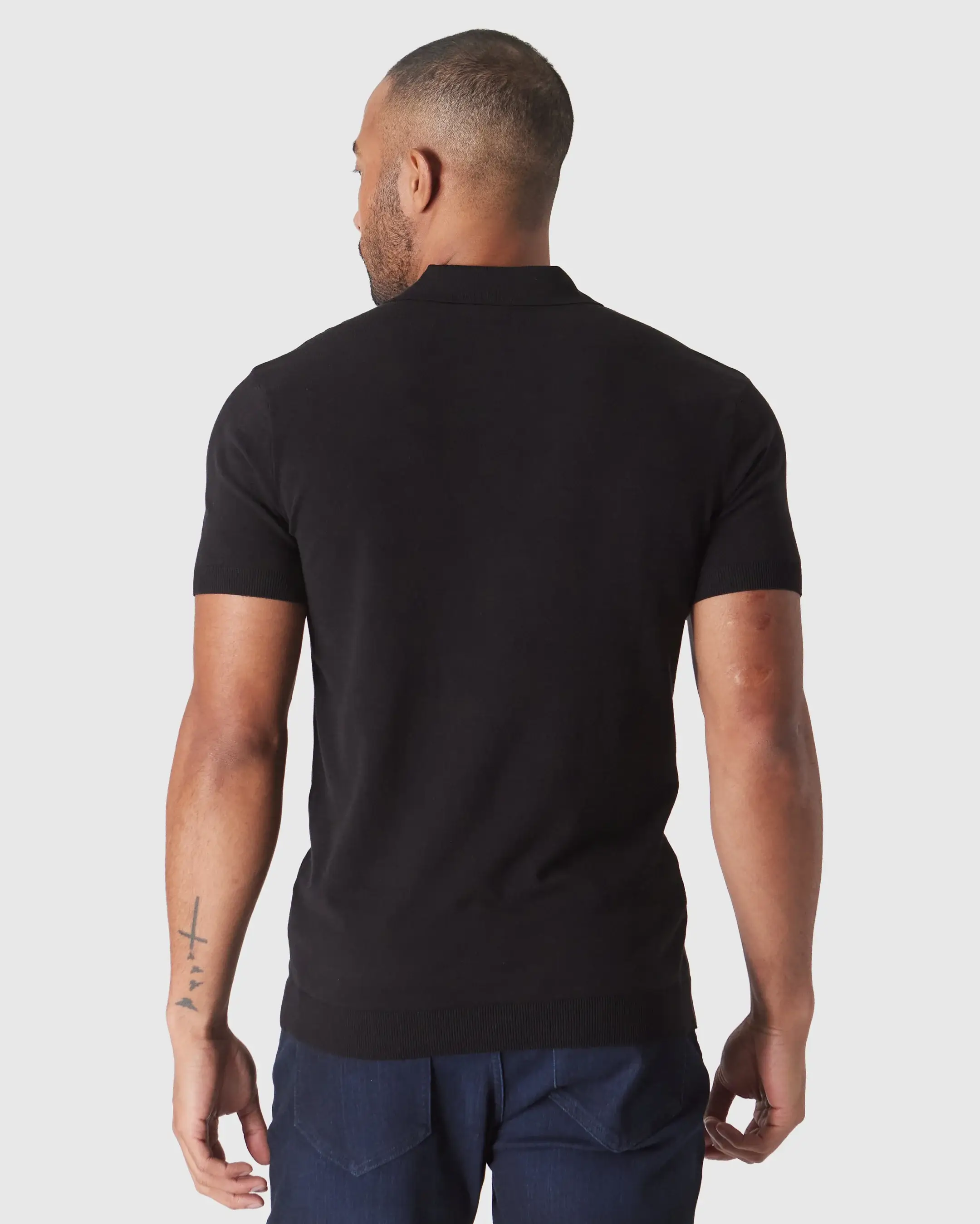 True Classic - Wholesale Polo - Men's - Short Sleeve Sweater Polo Shirt | Black2