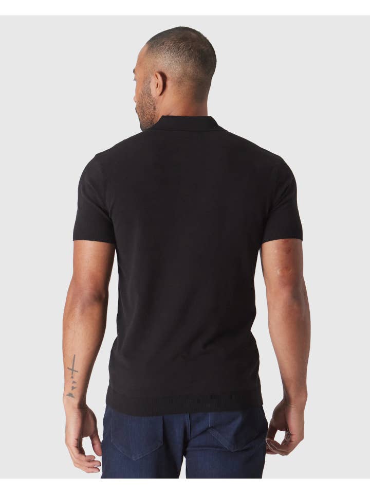 True Classic - Wholesale Polo - Men's - Short Sleeve Sweater Polo Shirt | Black2