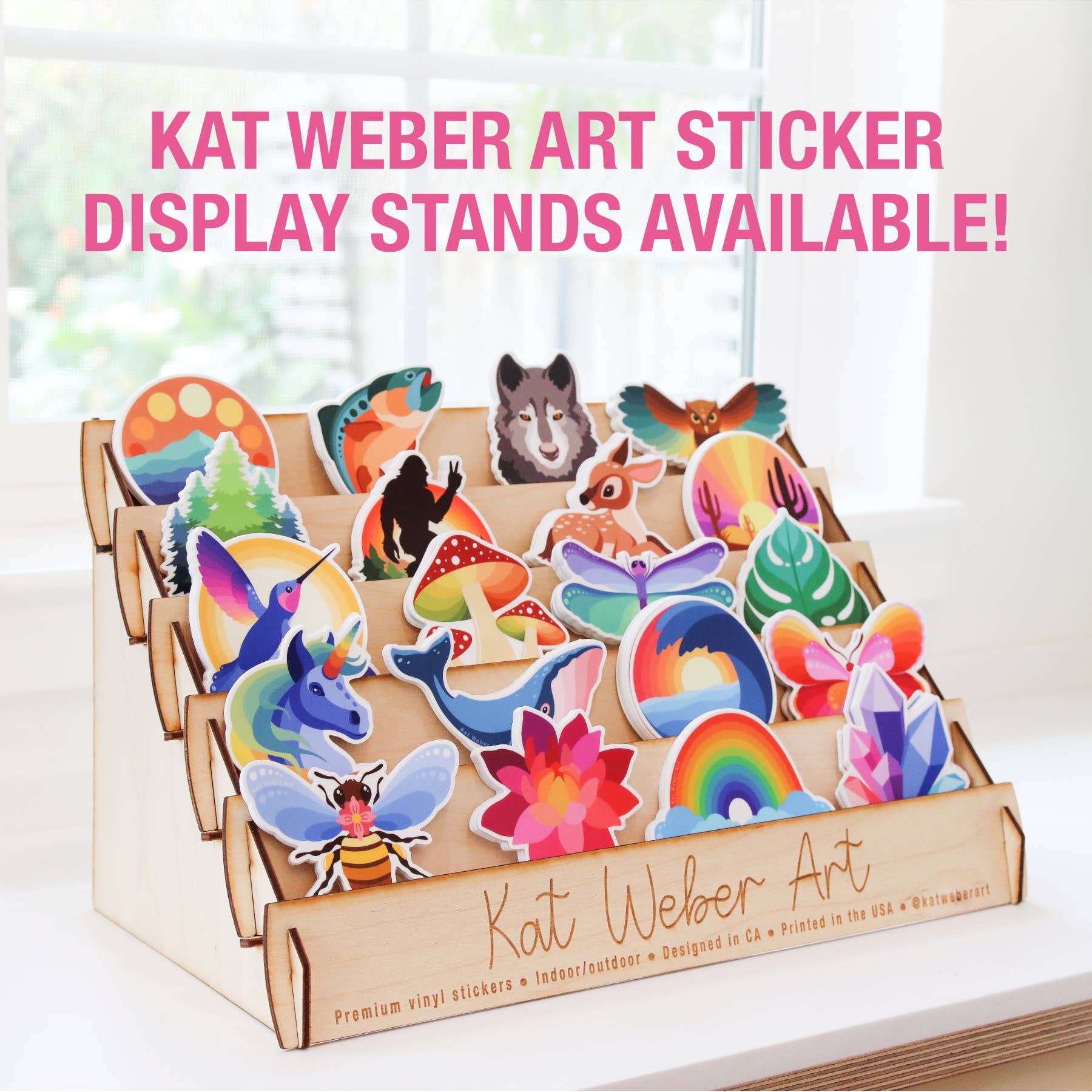 Kat Weber Art - Wholesale Sticker - Wolf Sticker2