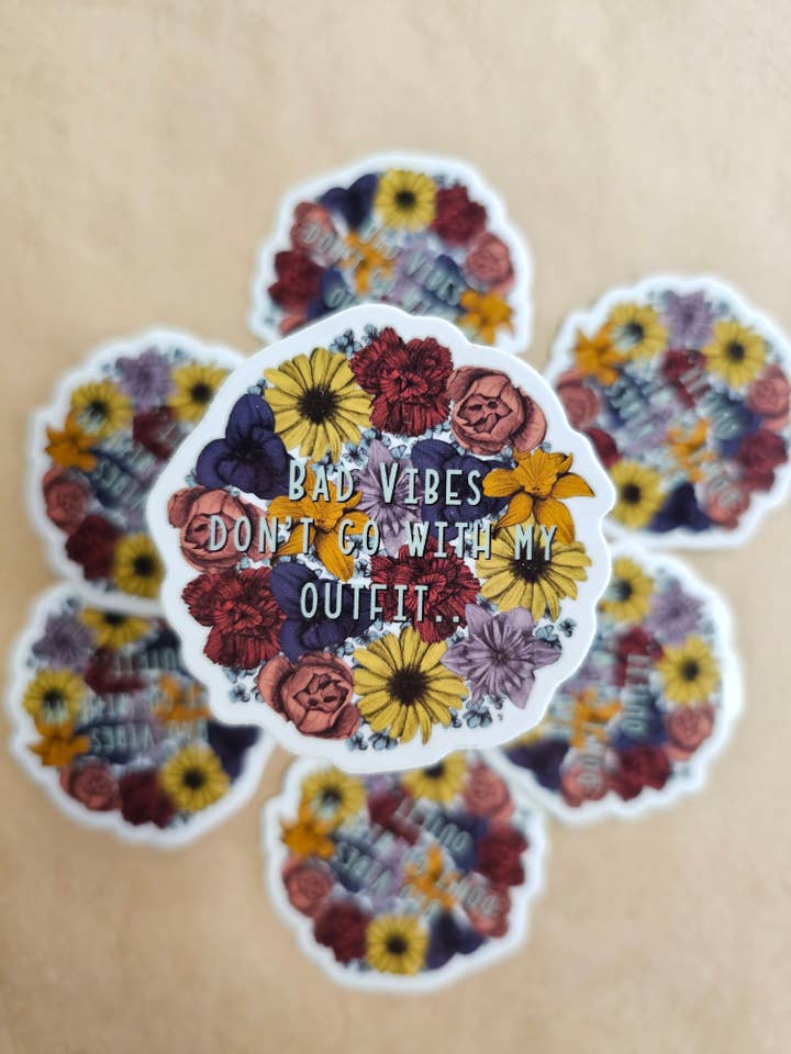 Autocollant Bad Vibes pour la vente par Covered With Art